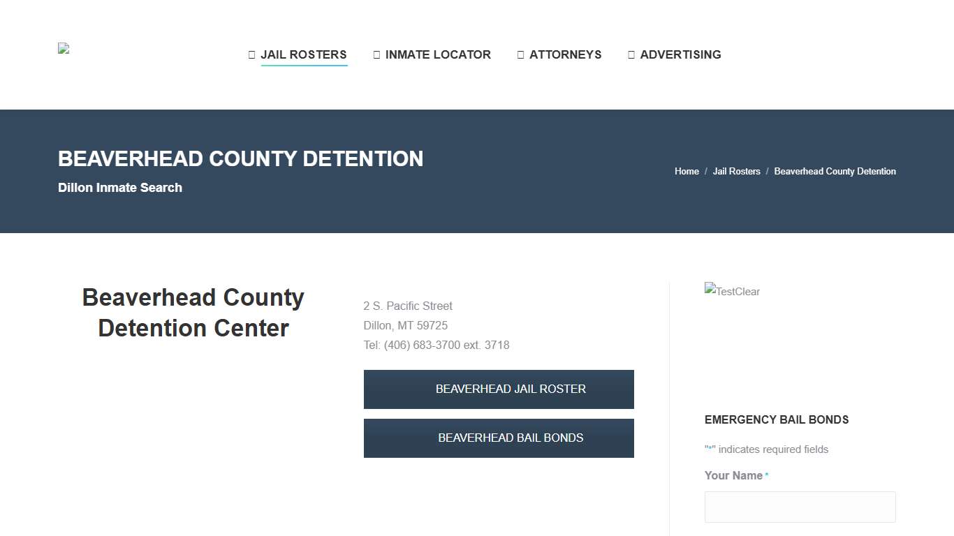 Beaverhead County Jail Roster Dillon Jail Inmate Search